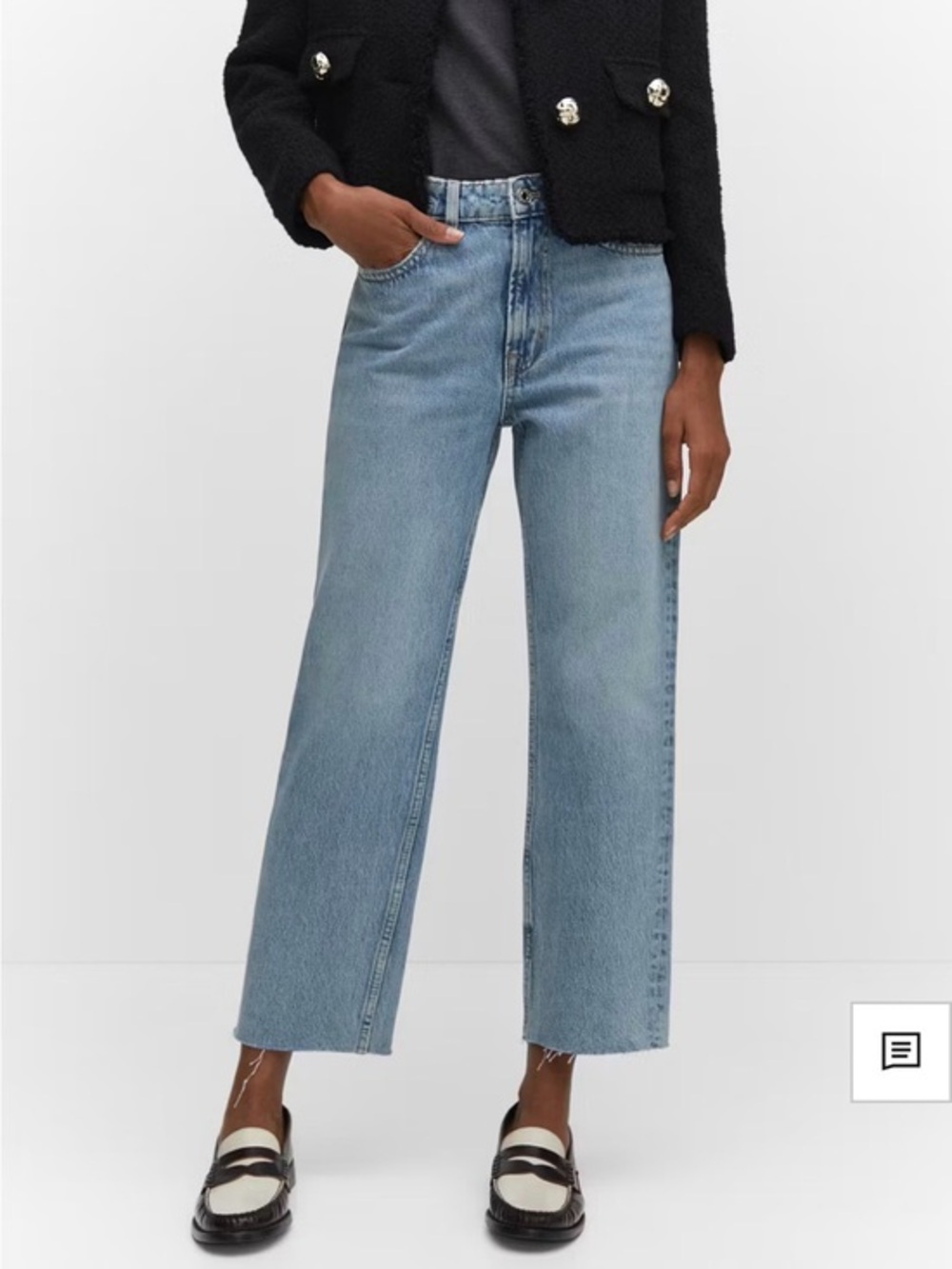 NWT Mango Straight Leg Crop Jeans in Blanca